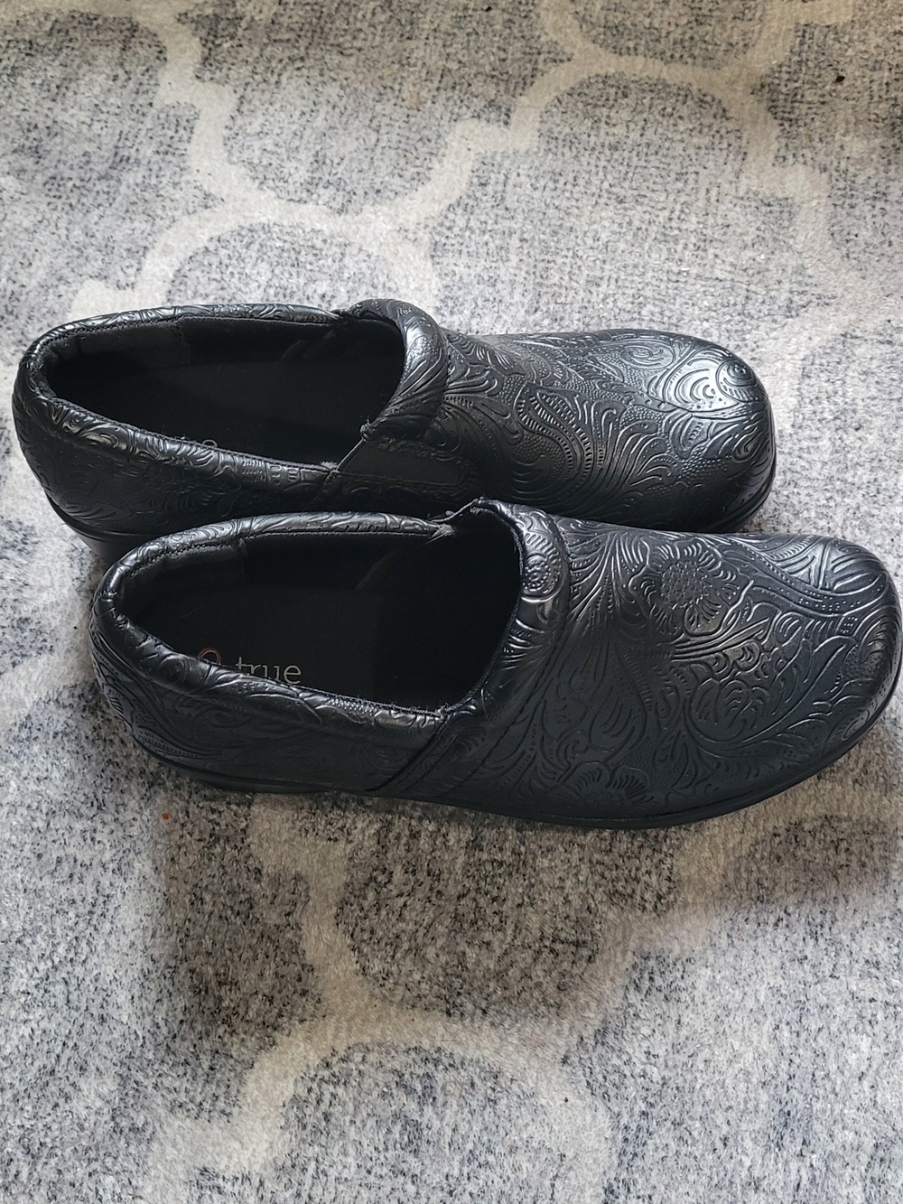 Women's Black Embossed Slip-On Shoe